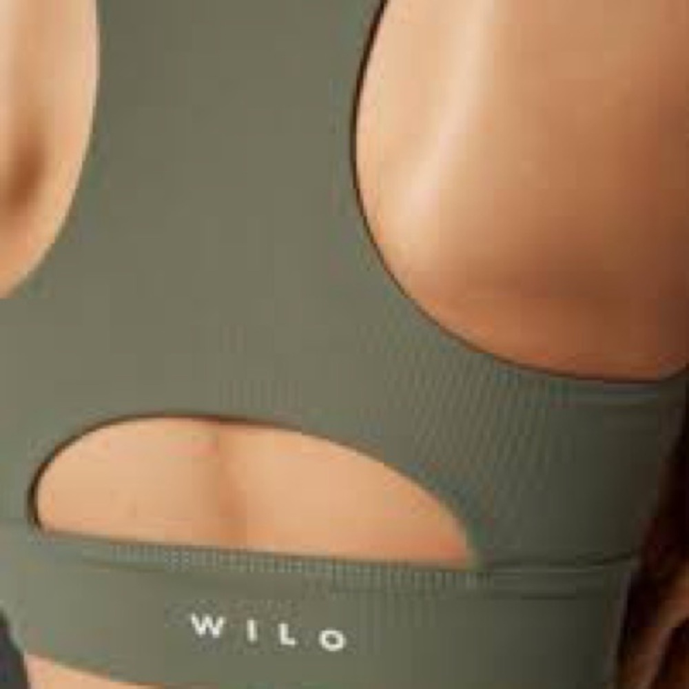 Wilo Base Ribbed Longline Sports Bra Medium M Khaki (Olive) - Picture 5 of 8